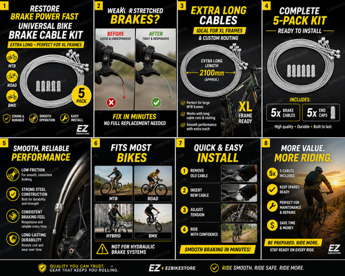 Kit cavi freno bici extra - cavi,