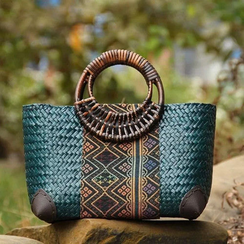 Borsa paglia donna - donna, verde