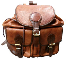 Zaino Alex Made in Italy Cinghie Pelle Fibbie Coulisse Marrone Magnetico