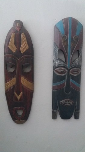 Coppia maschere in legno - coppia,