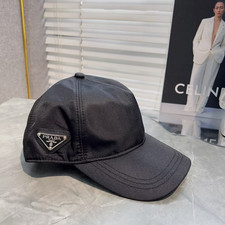 Prada black nylon baseball cap