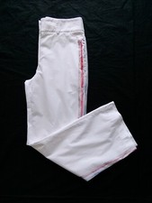 Pantaloni donna Peserico S / 40 leggeri lusso dritti gamba ampia cotone bianchi