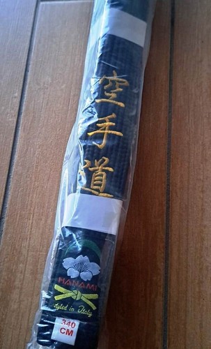 Cintura nera karate - nera, 340cm