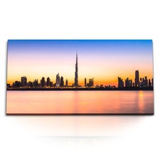 Quadri stampa artistica 120x80 cm Burj Khalifa Dubai skyline tramonto aurora