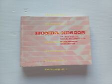 Honda XR 600 R 1987 manuale uso manutenzione libretto originale INGLESE