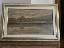 Quadro dipinto “ Tramonto sulle Torbiere” Lago d’Iseo. Brescia.autore anonimo.