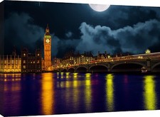 Quadro moderno stampa su tela canvas foto WESTMINSTER BRIDGE arte casa LONDRA