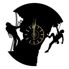 Orologio in vinile da parete CLIMBING SCALATA MONTAGNA ARRAMPICATA CORDATA LP33