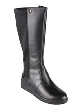 Riposella Stivali donna in pelle con zeppa