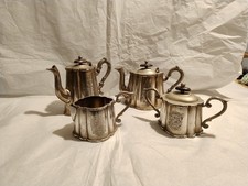 Sheffield Set 4 Pezzi Teiera Caffettiera Lattiera Zuccheriera