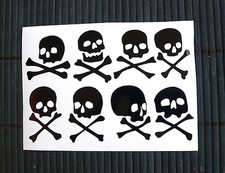 Kit 8 stickers skull skulls