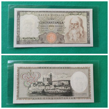 50000 Lire REPUBBLICAITALIANA.LEONARDO.1972.SPL.COME DA FOTO.390€.