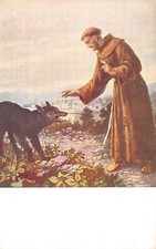 AL4-211) CARTOLINA SALVATORE MALDARELLI S FRANCESCO ASSISI FRATE LUPO