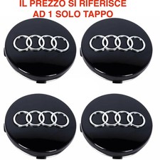 1x tappo audi 68mm coprimozzo cerchi lega a3 a4 a5 a6 a8 rs3 q5 q7 s4 tt nero