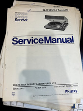 PHILIPS 22AF685/44 TURNTABLE Repair Service Manual FROM THE USA **ORIGINAL**