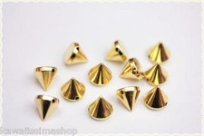 100pz Borchie sfuse cono da cucire colore ORO 1,0CM*100pcs  GOLD CONE STUDS 