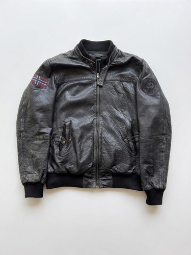 Giacca pelle napapijri vintage - giacca,