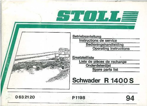 Stoll rake r1400s manuale - stoll,