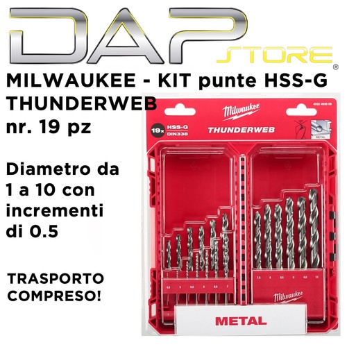 Milwaukee set punte hss g - milwaukee,