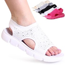 Sandali Sportivi Con Plateau In Glitter Per Donna