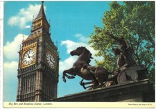 BR4001 London Big Ben and Boadicea Statue Viaggiata 1975 verso Roma