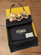 Authentic Hard To Find! Brand New, Fendi Flower Blossom Leather & Metal Necklace