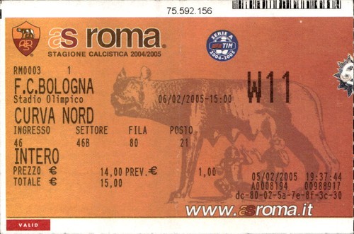 Biglietto stadio roma fc - biglietto,