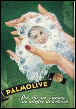 PUBBLICITA' 1949 PALMOLIVE PEET COLGATE SAPONE MANI IGIENE  DONNA MODA ANZIO 