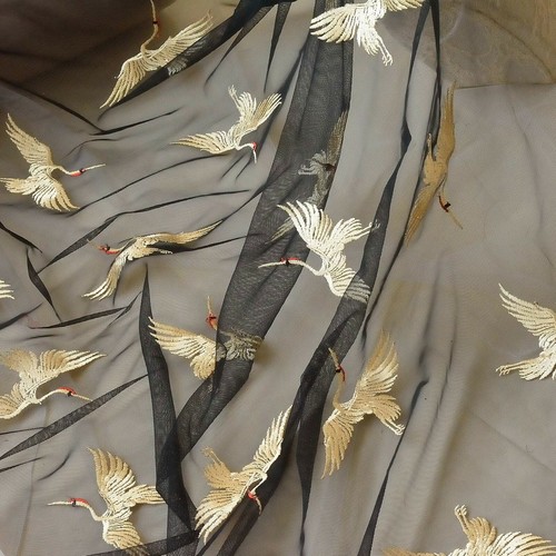 Oro cranes ricamo abito - ricamo,