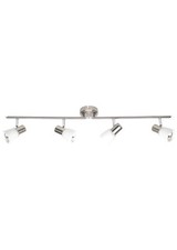 Lampadario parete metallo cromato e bianco faretti luci 4 x 40 W Brilliant Luca