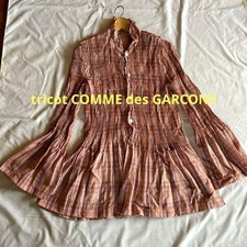 Tricot COMME des GARCONS Quadretti Rosa Motivo Abito Manica Lunga