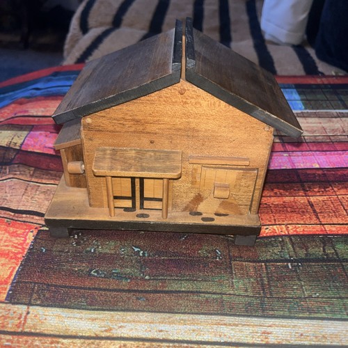 Vintage wooden music box house - vintage,