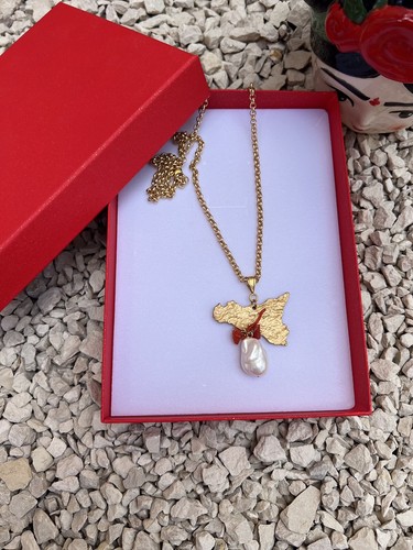 Collana con catena color - con,