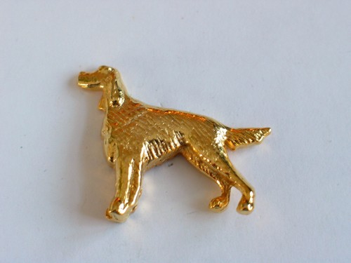 Spilla dorata cane setter