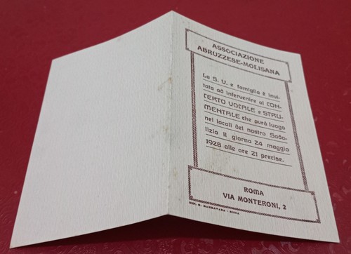 Invito concerto 1928 - invito,