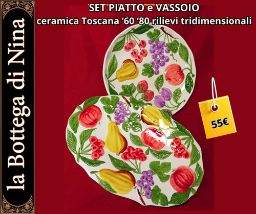 Set piatto vassoio ceramica - piatto,