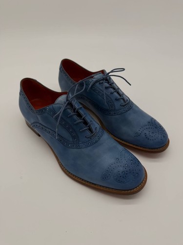 Santoni blue wholecut oxford - blue,