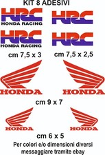 adesivi Honda HRC prespaziati  8 pz  pvc auto moto caschi