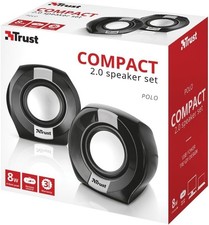 TRUST COMPACT POLO CASSE MINI 8 W ALIMENTAZIONE USB PC SPEAKER LAPTOP NOTEBOOK