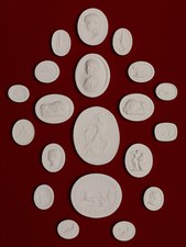 #8. 20 cammei Grand Tour intonaco intaglio gemma medaglioni sigillo classico Impronte