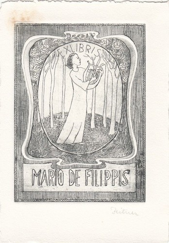 Exlibris bookplate radierung - exlibris,