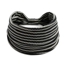 Fascia larga per capelli elastica donna nodo elegante linee nere stripes black
