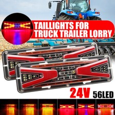24V Coppia 56 Led Fari Stop Fanali Posteriori Camion Camper Roulotte Rimorchio