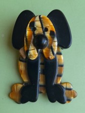 Spilla vintage in resina Lea Stein Paris cane