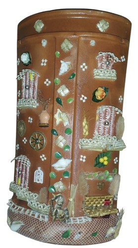 Tegola artigianale decorata - tegola,