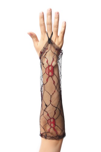 Guanti donna pizzo rete nero - guanti,