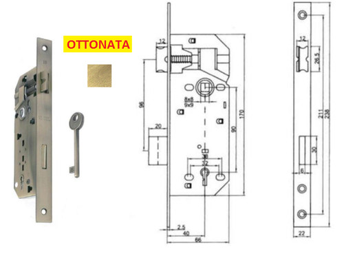 Serratura bordo quadro - 90,