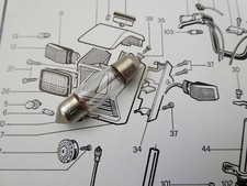 Lampadina luce faro motorino ciclomotore siluro 6v 5w 31x7 light bulb headlamp