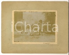 1910 ca AREA PIEMONTESE Giochi di bambine in giardino *Foto E. ODERIO VINTAGE