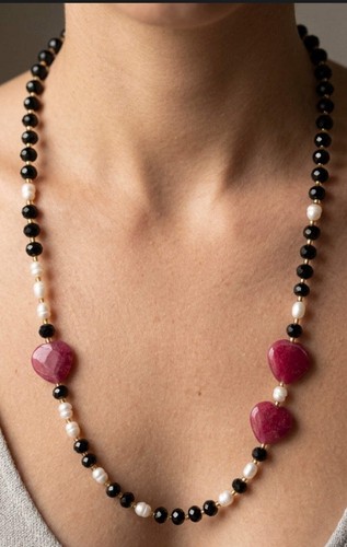 Collana pietre dure perle - collana, in
